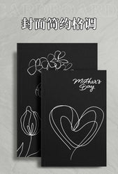 128 Sheets 256 Page Number  Black Card  Notebook Notepad Student Square Blank Drawing Notebook