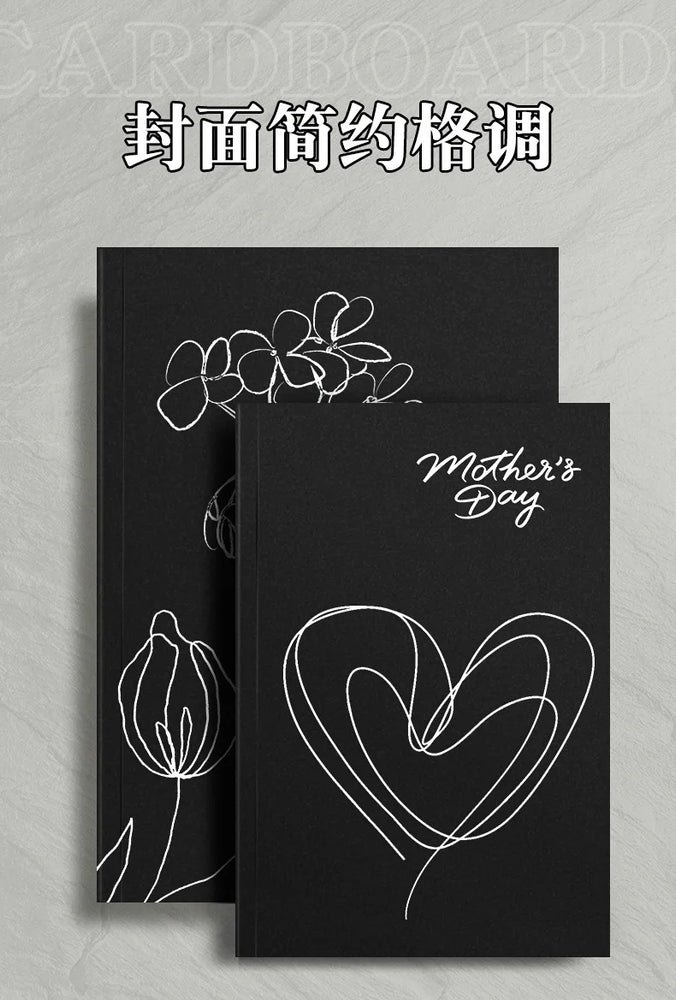128 Sheets 256 Page Number  Black Card  Notebook Notepad Student Square Blank Drawing Notebook
