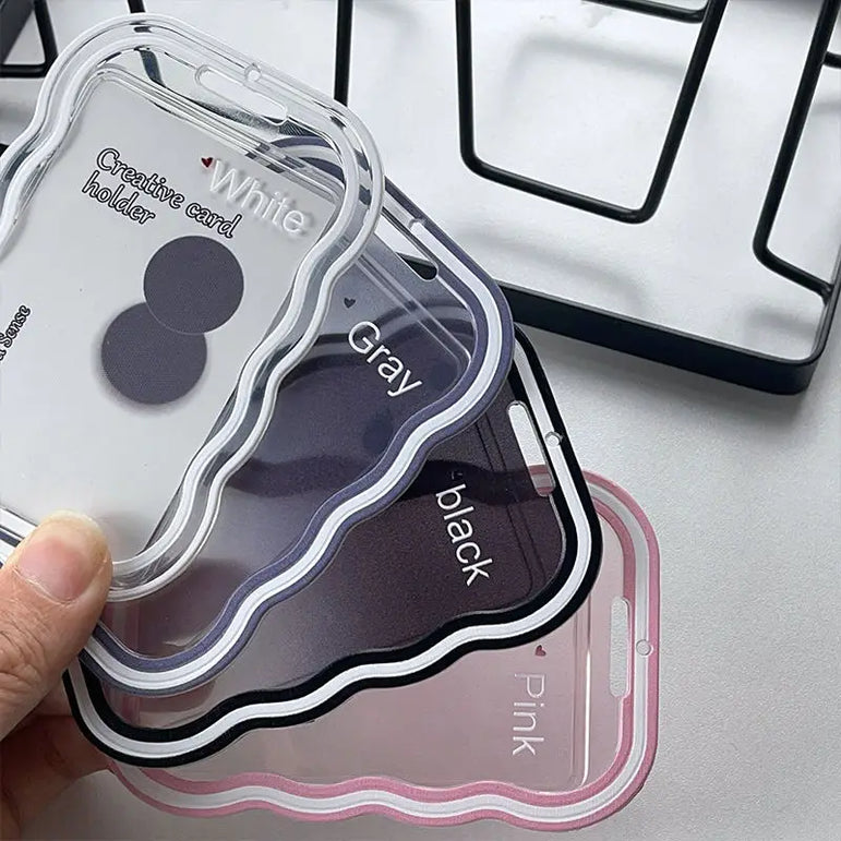 Transparent Card Holder Student Bus Campus Meal Card, 3-inch Polaroid Card Holder, Spring Pendant Keychain