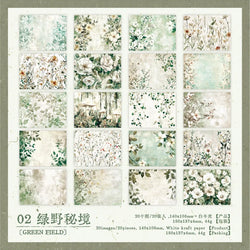20pcs/lot Memo Pads Material Paper Renaissance Illustrated Scrolls Junk Journal diary Scrapbooking  Background Decoration Paper