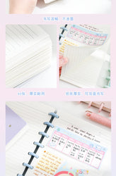 1 Piece of A5 Detachable Mushroom Button Loose-Leaf Book, Creative DIY Thickeneded Foam Pp Cover, 8.2*5.6inch, 100g Thickeneded Paper, 90 Pieces Of/180 Pages with Horizontal Lines, Ladies' Diary, for Gifts, Work, Office and S