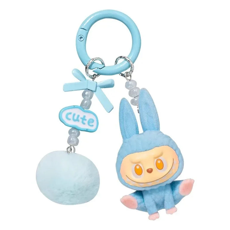 Labab Flocking Plush Toys Keychains Pendants Cute and Adorable Mobile Phone Chains Bags Pendants Couple's Small Gifts