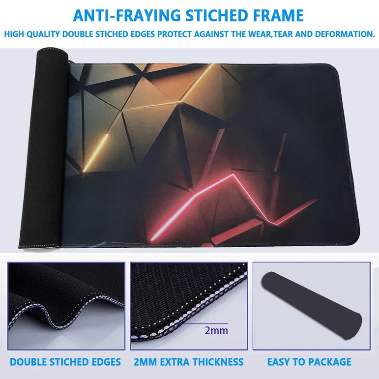Mouse Pad Desk Pad Extended Mouse Mat 31.5x11.8in Large Computer Keyboard Desk Mat Desk Pad with Non-Slip Base and Stitched Edge