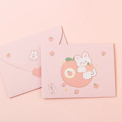 Bear Rabbit Blessing Thank Envelope Ins Cartoon Decoration Letter Paper 9 Styles Beautiful Cartoon Greeting Card New Year Gift