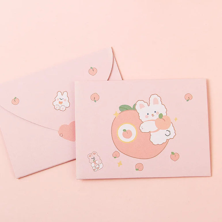 Bear Rabbit Blessing Thank Envelope Ins Cartoon Decoration Letter Paper 9 Styles Beautiful Cartoon Greeting Card New Year Gift