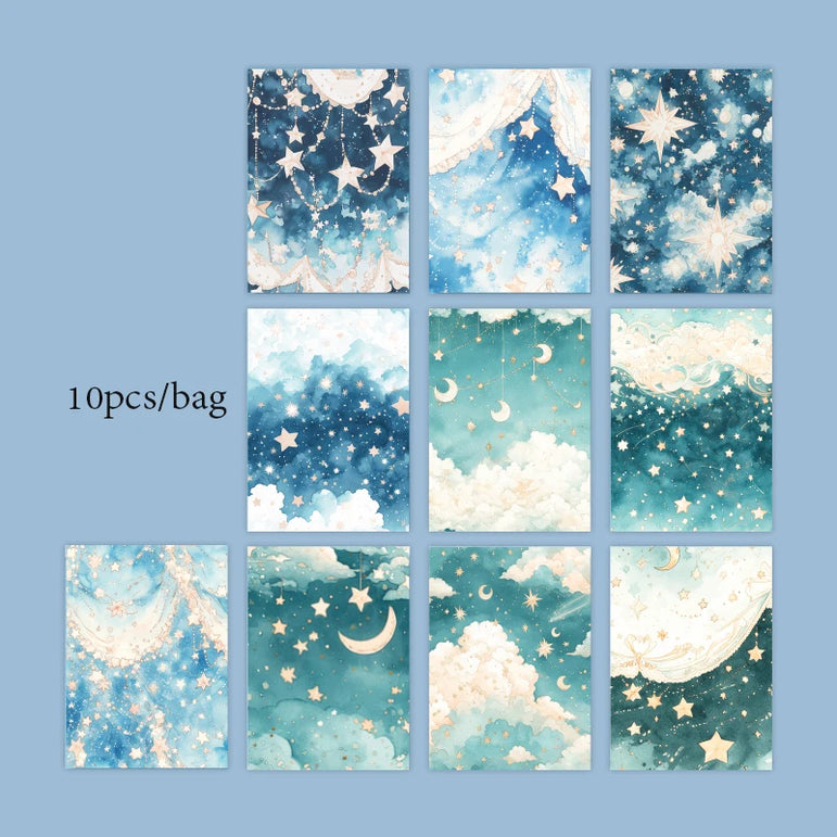 4Style 10Pcs/bag Mountain Forest Theme Background Material Paper DIY Handbook Scrapbook Wall Glass Bottle Photo Frame Decoration
