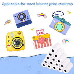 Self-Adhesive Instant Camera Print Refill Paper- Photo Printer Thermal Paper Rolls Instant Print Camera Refill Paper,57x30mm
