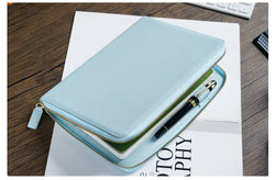 Moterm Genuine Pebbled Grain Leather A5 Zip Cover with Top Pocket Cowhide Planner Zipper Notebook Organizer Agenda Journal Diary