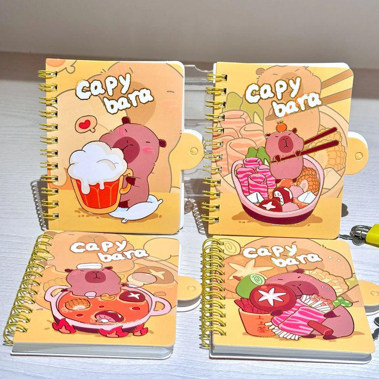 A7 Cartoon Capybara Coil Notebook Kawaii Learning Coil Book Cute Study Pocket Notepad Small Notebook School Stationery 
﻿ 
﻿