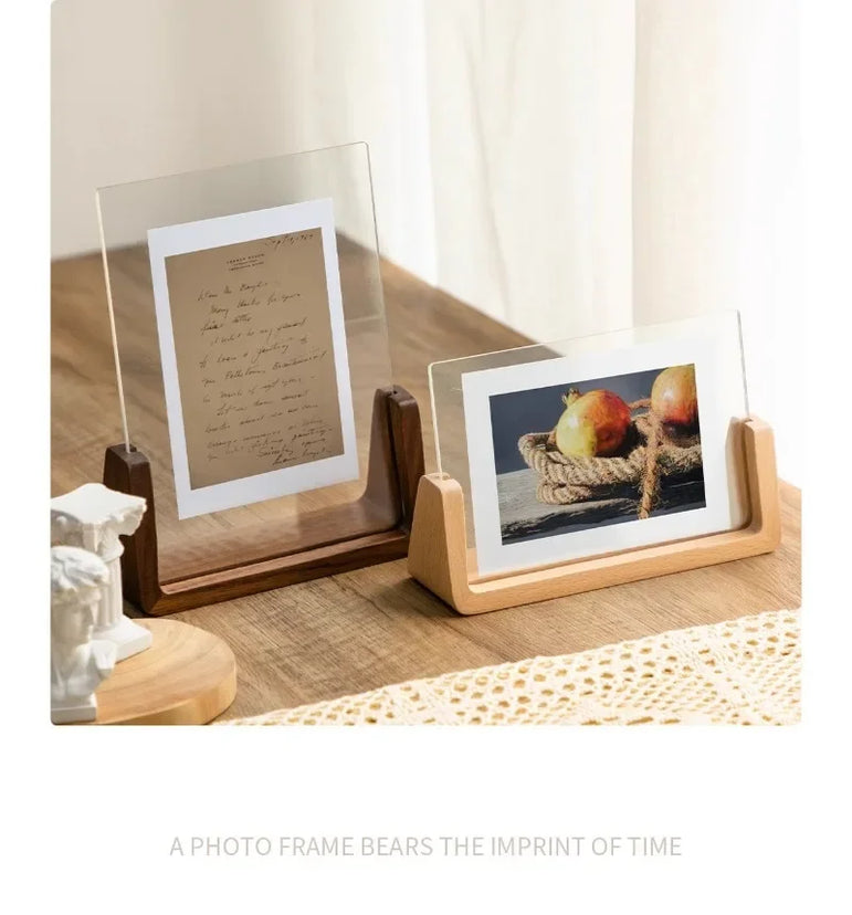 6 In Walnut Beech Photo Frame Wooden Kpop Idol Photo Display Wedding Party Picture Holder Desktop Office Photo Decor CardHolder