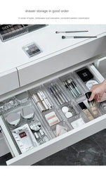 Unlimited Desk Drawer Organizers Set Plastic Bathroom Storage Makeup Organizer Clear Transparent Storage Box Bins