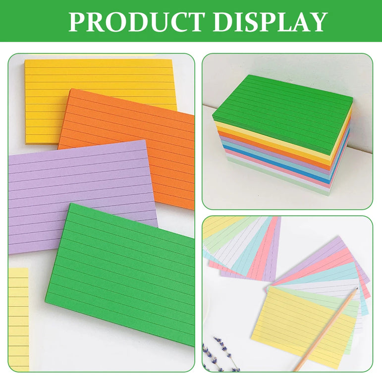 500 Sheets Colored Index Cards Sticky Notes Compact Blank Convenient Graffiti Portable Daily Paper DIY Note Cards Message Supply