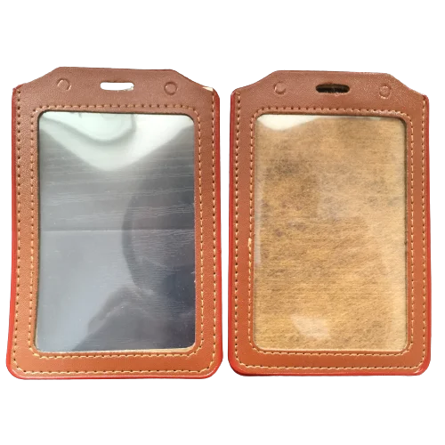 2023 1PC Colorful No zipper Badge Card Set Double-Sided Transparent PU Imitation Leather Credit Card Holder Work Supplies