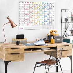 Full Year Wall Calendar 2025 365 Day Poster Calendar Wall Hanging Yearly Planner Thick Paper Calendar With Colored Stickers