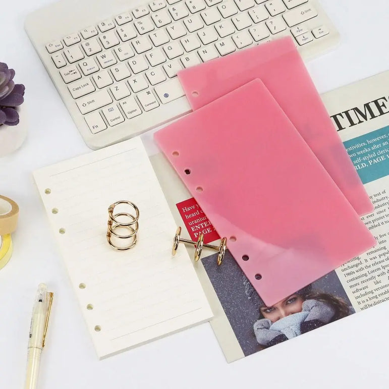 A6 Acrylic Loose-leaf Notebook Cover Glitter Transparent Binder Notebook Shell DIY Scrapbook Cover Office Stationery Supplies