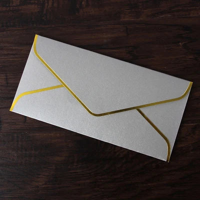 10pcs/set Gold Stamping Envelopes Creative Retro European Business Envelope Letter Paper Envelope Wedding Invitation Gift