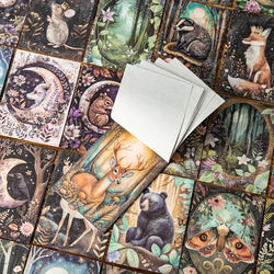 30pcs/lot Memo Pads Material Paper Night Forest Junk Journal Scrapbooking Cards Retro Background Decoration Paper