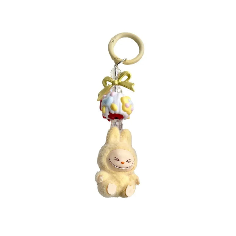 Flocking Mini Labu Labu Baby-free Keychain Rubber-lined Cute Particle Baby Walk Bag Mobile Phone Pendant Cute Pendant