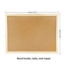 Cork Board Double-sided Photo Display Retro Frame Wall Hanging Message Boards Wall Home Decor for Office School Notice Supplies