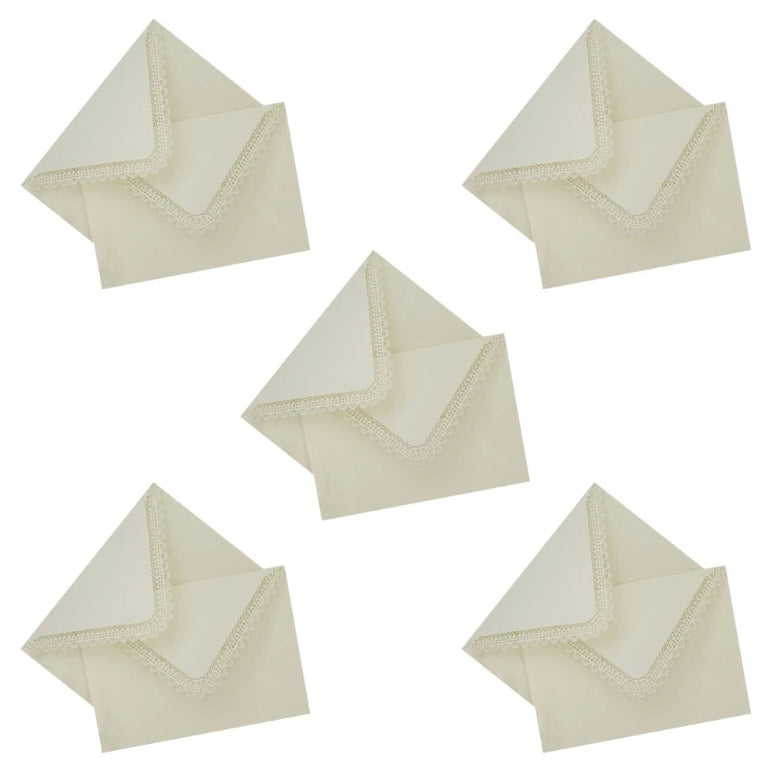 10x Lace Paper Envelopes Gift Small Invitation Envelopes for Thanksgiving Greeting Cards Party Invitations