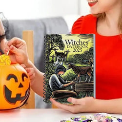 Witches Datebook 2025 Modern Witch's Grimoire Journal Beautiful Novelty Planner Weekly And Monthly For Family Friends