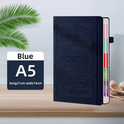 2026 Annual Plan Notebook A5 Texture PU Portable Calendar 400 Page Calendar Notebook Creative Daily Plan Calendar Reminder