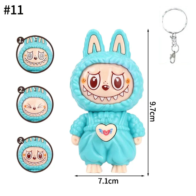Press Face Changing Doll Toy Pendant Creative Cartoon Keychain Decompression Cute Face Changing Game Car Keychain Desktop Decor