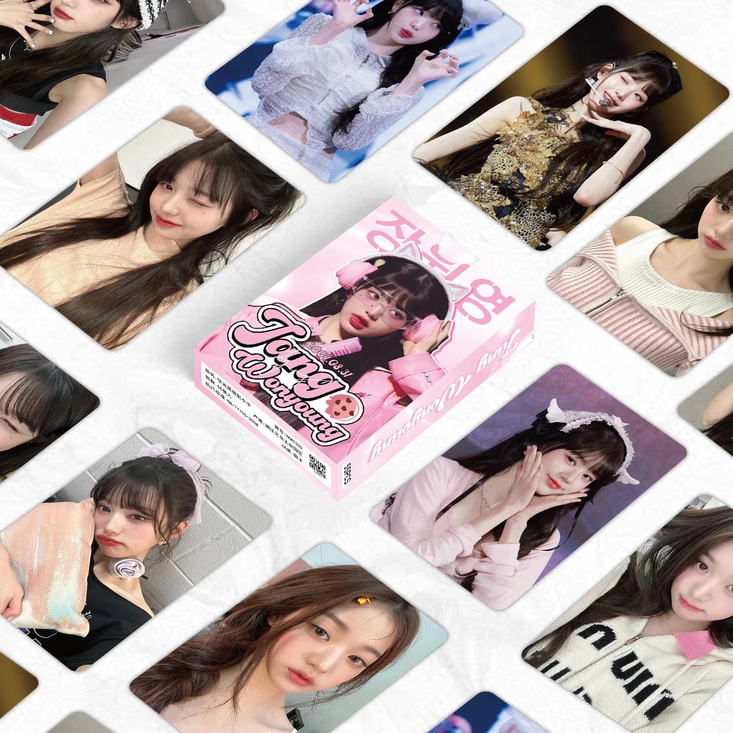 55 Pcs/Set IVE Jang Wonyoung Laser Lomo Card Korean Idol Small Cards HD Photocard Fans Collection Cards