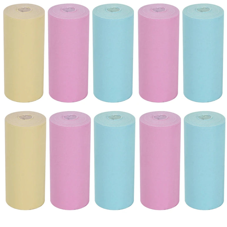 Mini Printer Paper Color Sticker 57*25mm Thermal Paper Self-adhesive Roll Papers Label Sticker For Phone Printing Picture Photo