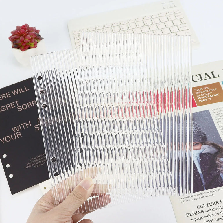 A7 Frosting Thick line Acrylic Loose Leaf Binder Cover DIY Account Book Journal Planner Office Stationery Supplies