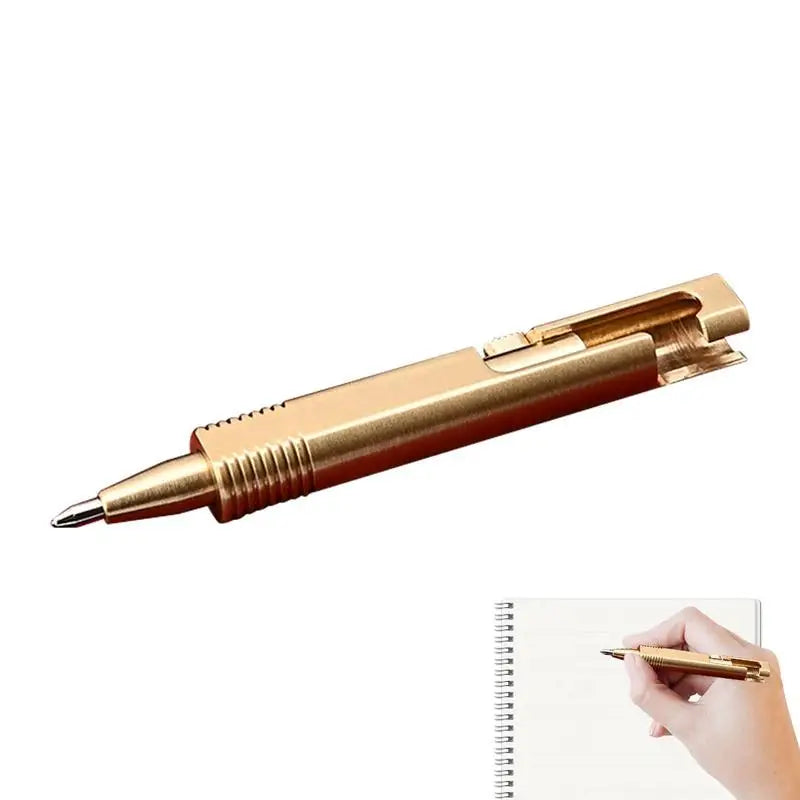 Mini Pen Creative Brass Journal Pens Journal Pens Brass Short Ballpoint Pens For Journaling Brass Writing Tools For Home School