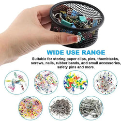 Metal Mesh Paper Clip Holders For Desk Stackable Paperclip Holder Practical And Durable Office Organizer Desk Accessories