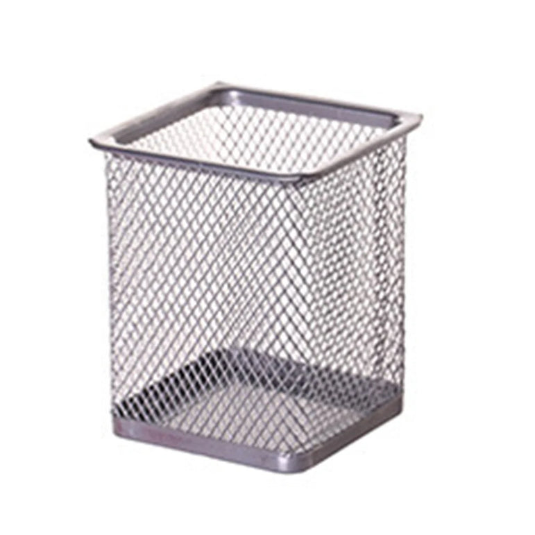 1Pcs Pencil Holder Office Desk Metal Mesh Square Round Pen Pot Cup Case Container Organiser Durable Pencil Case