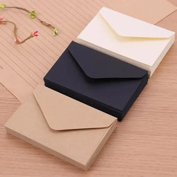 20Pcs 22x11cm Blank Mini Paper Window Envelopes  Classical White Black Kraft Wedding Invitation Gift