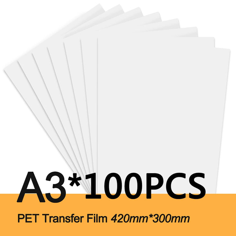 A3 A4 50/100DTF film cold hot warm peel  for Direct to Film Printer Heat Transfer Paper For Epson L1800 DX5 Printhead DTF printe