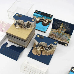 Block 3D Memo Note Cute Diy Novelty Building Castle Notes New Year Christmas Birthday Gift school office supplies Stationery