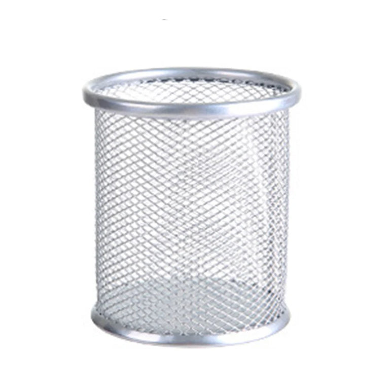 1Pcs Pencil Holder Office Desk Metal Mesh Square Round Pen Pot Cup Case Container Organiser Durable Pencil Case