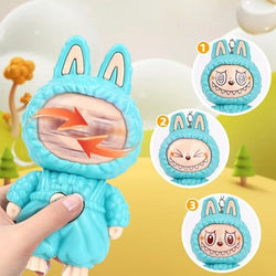 Press Face Changing Doll Toy Pendant Creative Cartoon Keychain Decompression Cute Face Changing Game Car Keychain Desktop Decor