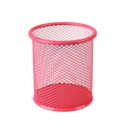 1Pcs Pencil Holder Office Desk Metal Mesh Square Round Pen Pot Cup Case Container Organiser Durable Pencil Case