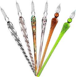 Hand-made glass dip pen 6 crystal glass signature pen Calligraphy glass pen dip pen Borosilicate sketch signature pen