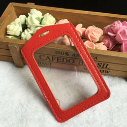 2023 1PC Colorful No zipper Badge Card Set Double-Sided Transparent PU Imitation Leather Credit Card Holder Work Supplies