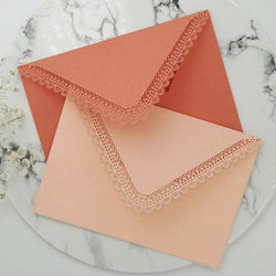 10x Lace Paper Envelopes Gift Small Invitation Envelopes for Thanksgiving Greeting Cards Party Invitations