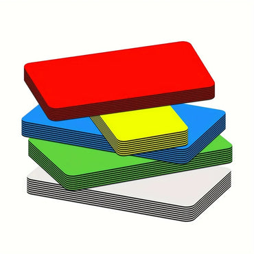 50 Pieces (3.2 x 1.2") - Full Colored Magnetic Labels - Reusable Strips for Home Office Garage Refrigerator Blank Writable