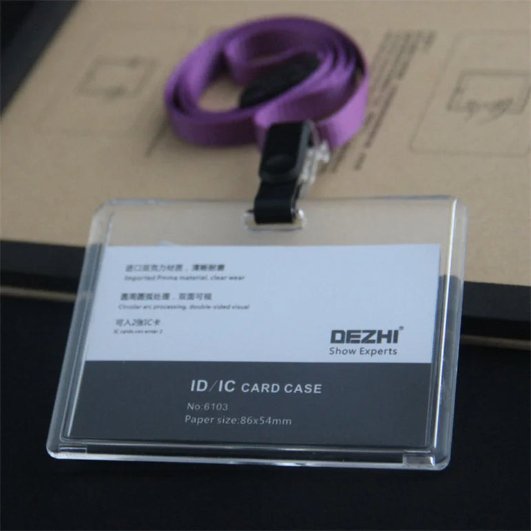 ID Card Holder Keychain Desk Accessories Photocard Holder Business Card Holder Stationery Organizer Clip Holder Office Supplies