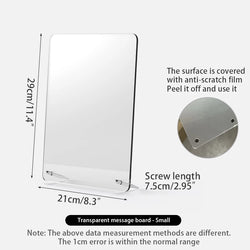 Desktop message board Acrylic transparent notepad Office memo board can be written home memo board magnetic desktop board