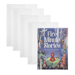 5pcs Book Covers Clear Plastic Transparent Textbook Books Protector Sleeve Waterproof Reusable Soft Protective Magazine Pp