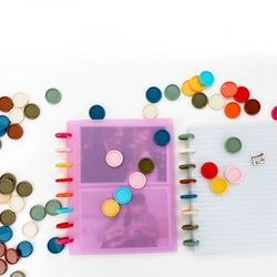 500pcs 24 28mm 32mm Notebook Ring Buckle High Gloss Plastic Disc Buckle Album Journal Planner Mushroom Hole Binding Ring Buckle