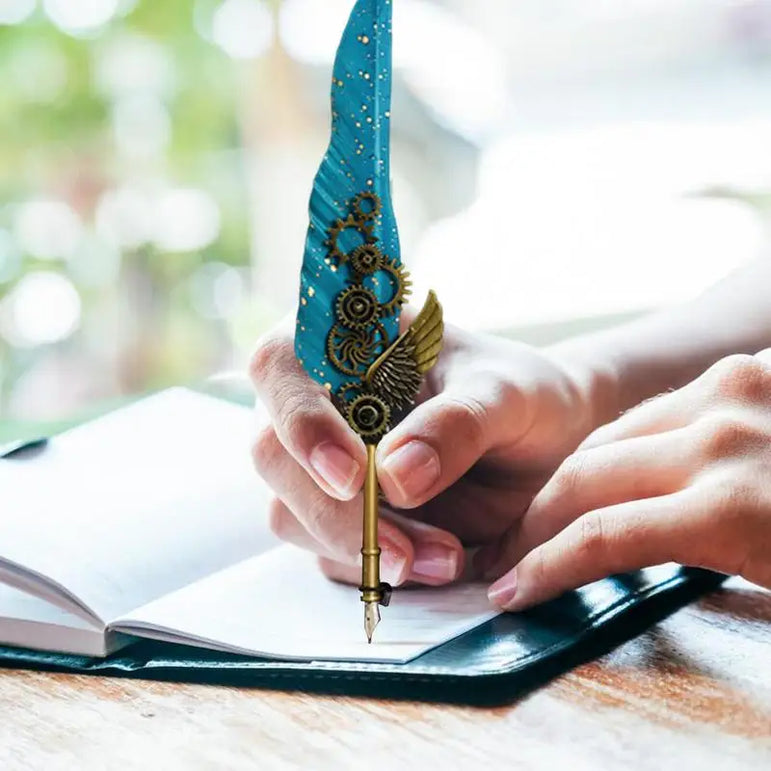 Feather Quill Pen Calligraphy Feather Pen Stationery Set Complete Calligraphy Feather Pen Set Accessories For Christmas
