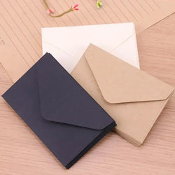 20Pcs 22x11cm Blank Mini Paper Window Envelopes  Classical White Black Kraft Wedding Invitation Gift