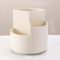 1pc Rotating Pen Holder, Office Student Desktop Pen Storage Box, Office Storage Three-hole Makeup Brush Box